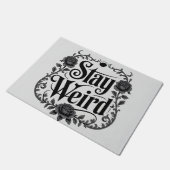 Gotische typografie Grafisch "Blijf Raar" Deurmat (Schuin)