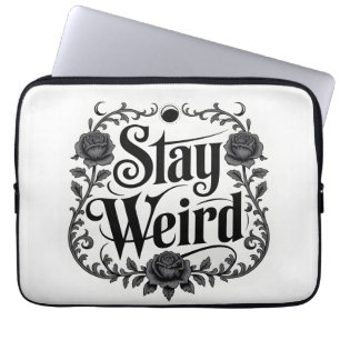 Gotische typografie Grafisch "Blijf Raar" Laptop Sleeve