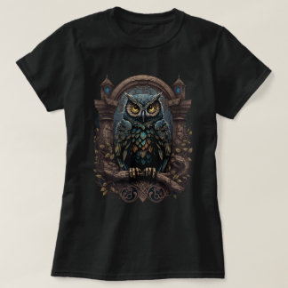 Gotische uil maan fase hekserij liefhebbers t-shirt