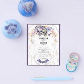 Gotische uitnodiging paarse sinaasappelschedels flyer (Enkel)