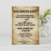 gotische uitnodiging - Spooky Bats & Aged (Staand voorkant)