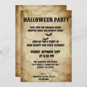 gotische uitnodiging - Spooky Bats & Aged (Voorkant / Achterkant)