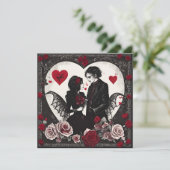 Gotische valentijnen kaart (Staand voorkant)