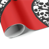 Gotische valentijnen Zwarte hart schedel Cadeaupapier (Rol Hoek)