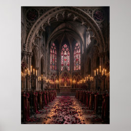 Gotische Valentijnkathedraalhal Poster