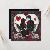 Gotische valentijns kaart (Voorkant / Achterkant in situ)