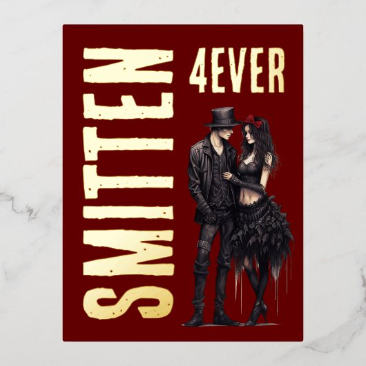 Gotische Valentijnsdag Folie Feestdagen Briefkaart (Voorkant)