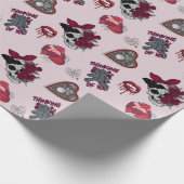 Gotische Valentijnsdag Roze Gothic Cadeaupapier (Hoek)