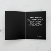 Gotische Valentijnsschedel met rozen Kaart (Binnen)