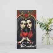 Gotische Valentijnstweeling met Rode Hart (Staand voorkant)