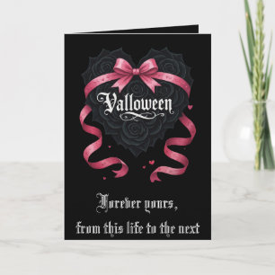 Gotische Valloween Script Rozen en Guirlandes Feestdagen Kaart