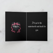 Gotische Valloween Script Rozen en Guirlandes Feestdagen Kaart (Binnen)