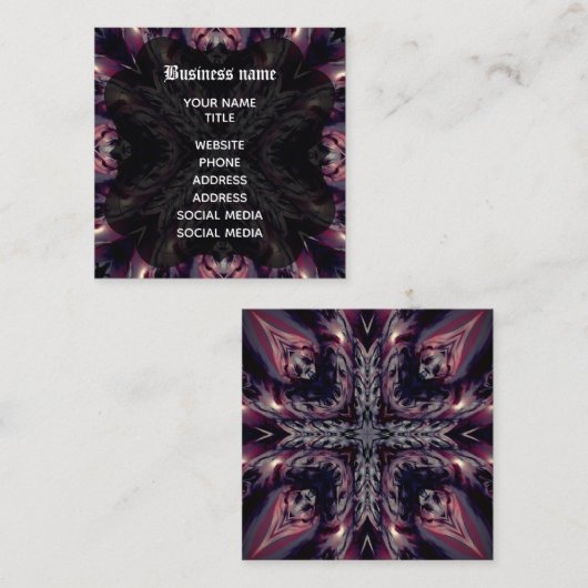 Gotische vampier cross cool vierkante visitekaartje (Voorkant / Achterkant)