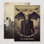 gotische vampier Dracula bedankt (Voorkant / Achterkant)
