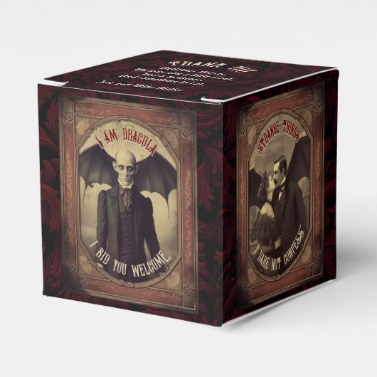 Gotische Vampier Dracula Halloween Party Bedankdoosjes (Voorkant Zijde)