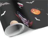 🧛♂️ Gotische Vampier Halloween Black Wrap 🎁🖤 Cadeaupapier (Rol Hoek)
