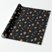 🧛♂️ Gotische Vampier Halloween Black Wrap 🎁🖤 Cadeaupapier (Uitgerold)