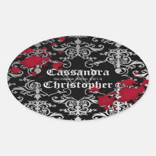 Gotische vampier Halloween bruiloft gunst labels