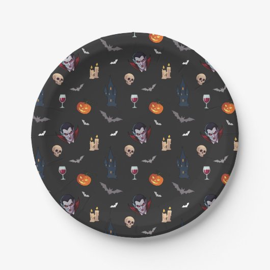 🧛♂️ Gotische Vampier Halloween Zwart Papier Bord (Voorkant)