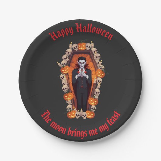 🧛♂️ Gotische Vampier Halloween Zwart Papier Bord (Voorkant)