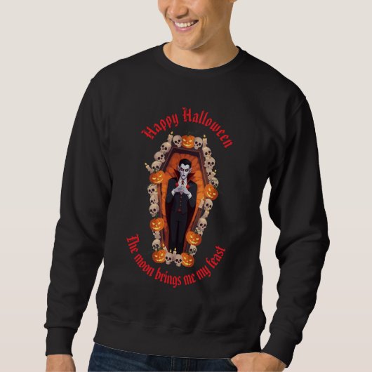 🧛‍♂️ Gotische Vampier Halloween Zwart Sweatshirt  (Voorkant)