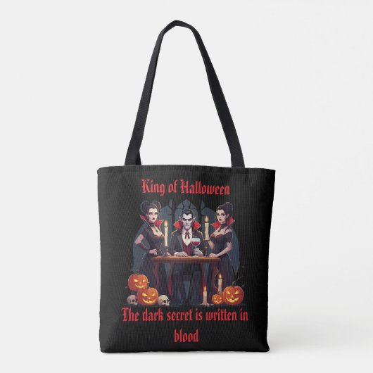 🧛‍♂️ Gotische Vampier Halloween Zwarte Canvas tas (Achterkant)