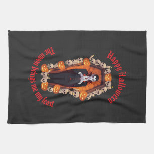 🧛♂️ Gotische Vampier Halloween Zwarte Keuken Han Theedoek
