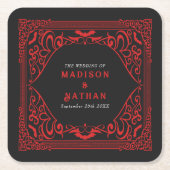 Gotische Vampier Kathedraal Bruiloft Kartonnen Onderzetters (Voorkant)