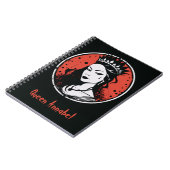 Gotische Vampier Koningin Halloween, Rood en Zwart Notitieboek (Linkerzijde)