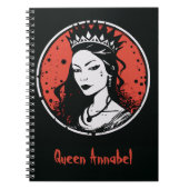 Gotische Vampier Koningin Halloween, Rood en Zwart Notitieboek (Voorkant)