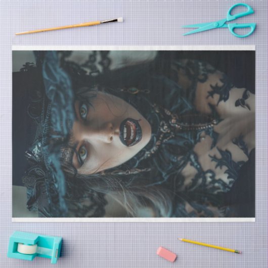 Gotische Vampier Lady Nocturne Decoupage Tissuepapier (Craft)