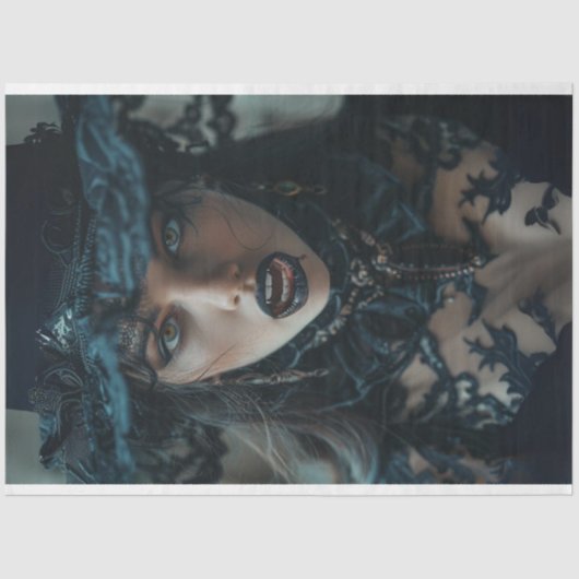 Gotische Vampier Lady Nocturne Decoupage Tissuepapier (Voorkant)