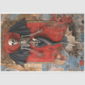 Gotische Vampier Skelet Zeemeermin Schedel Decoupa Tissuepapier (Voorkant)