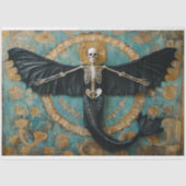 Gotische Vampier Skelet Zeemeermin Schedel Decoupa Tissuepapier (Voorkant)