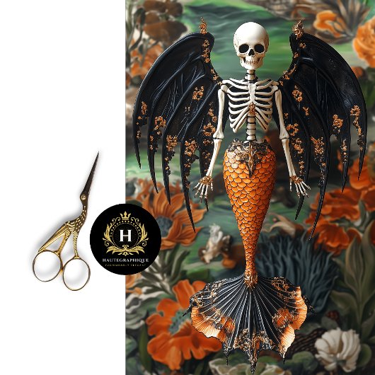 Gotische Vampier Skelet Zeemeermin Schedel Decoupa Tissuepapier