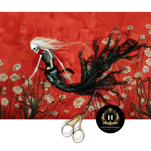 Gotische Vampier Skelet Zeemeermin Schedel Decoupa Tissuepapier