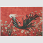 Gotische Vampier Skelet Zeemeermin Schedel Decoupa Tissuepapier (Voorkant)