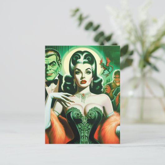  Gotische Vampier Vrouw Briefkaart (Staand voorkant)