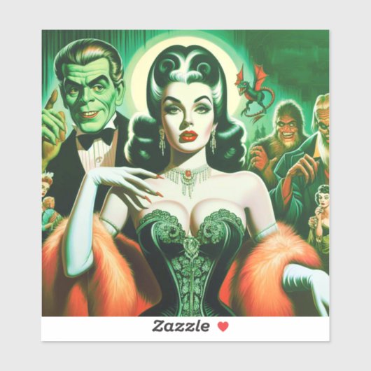 Gotische Vampier Vrouw Sticker (Vel)