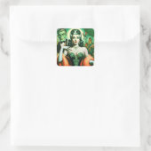  Gotische Vampier Vrouw Vierkante Sticker (Tas)