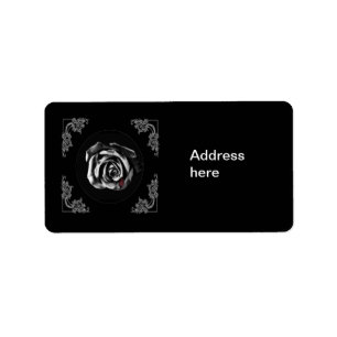 Gotische Vampier Zwart roos Etiket