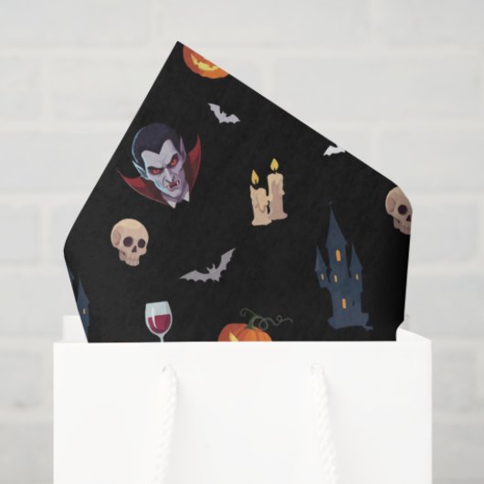 🧛‍♂️ Gotische Vampier Zwart Weefselpapier 🎃🖤 Tissuepapier (Cadeauzakje)