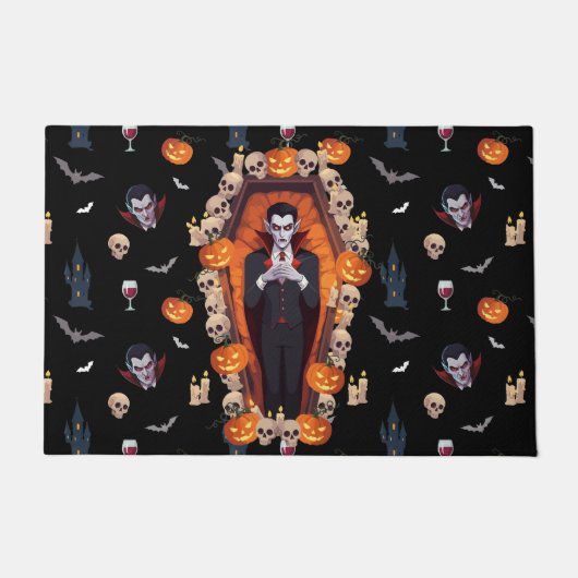 🦇 Gotische Vampier Zwarte Deurmat 🖤🎃 (Voorkant)