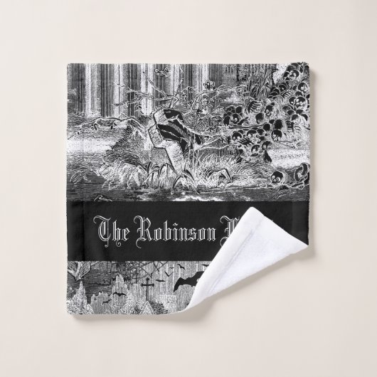 Gotische Vampieren Crypt Graves Vleermuizen Skulls Bad Handdoek (Wasdoekje)
