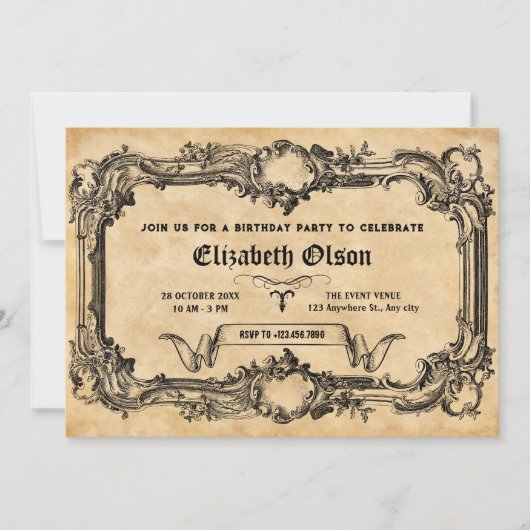 gotische verjaardag kaart (Voorkant)