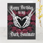 Gotische Verjaardag Ontwerp voor Uw Donkere Soulma Kaart (Gele Bloem)