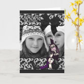 Gotische verjaardagskaart met lint en kant - kaart (Gele Bloem)