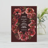 Gotische Verrottende Rozen op Dark Crimson - Bruil Kaart (Staand voorkant)