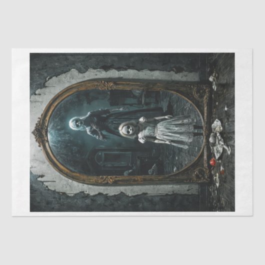 Gotische vervloekte pop uit een spiegel tissuepapier (Voorkant)