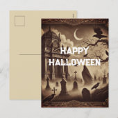 Gotische Victoriaans begraafplaats Happy Halloween Feestdagenkaart (Voorkant / Achterkant)